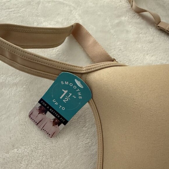 NWT Bali One Smooth U Ultra Light Minimizer Underwire Bra Womens Size 38DD Beige - Picture 3 of 9